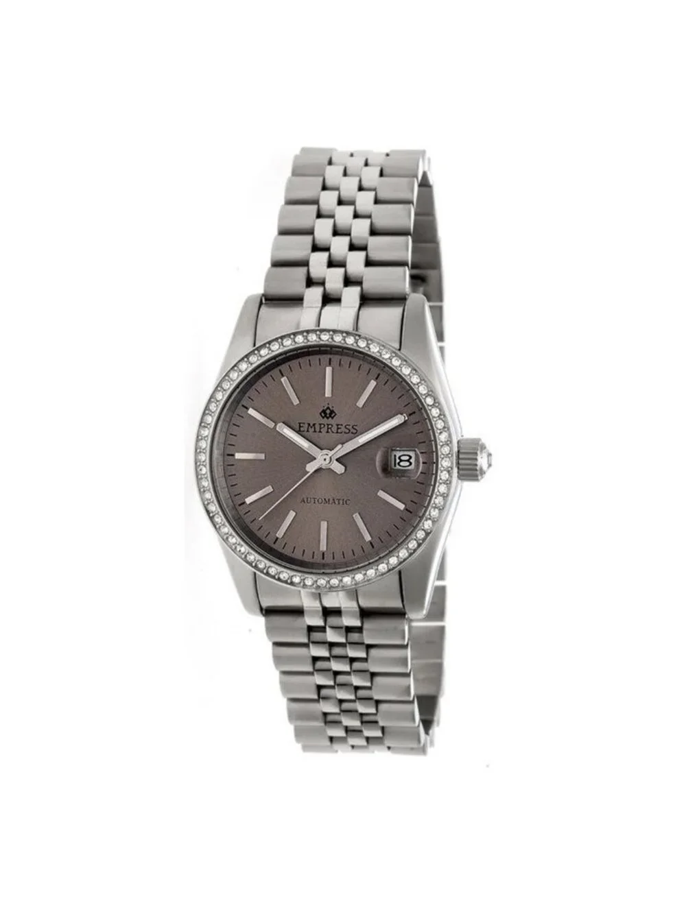 NWT Empress Constance Automatic Pewter Sunray Dial Ladies Watch